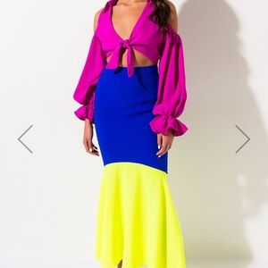 AKIRA-Color Block Maxi Dress💕